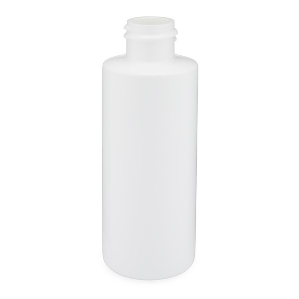 2 oz White HDPE Plastic Cylinder Bottles (Cap Not Included)