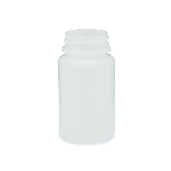 2 oz Natural HDPE Plastic Wide Mouth Packer Bottles (Cap Not Included)