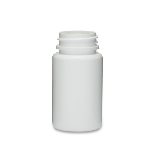 2 oz White HDPE Plastic Wide Mouth Packer Bottles (Cap Not Included)