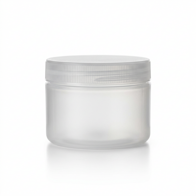 Natural PP Plastic Low Profile Jar with Natural Cap