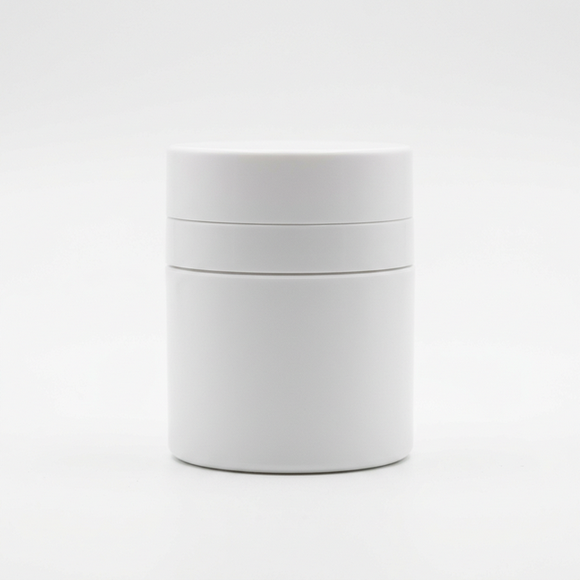 PP-PS Plastic Double Wall Straight Base Jars with Cap