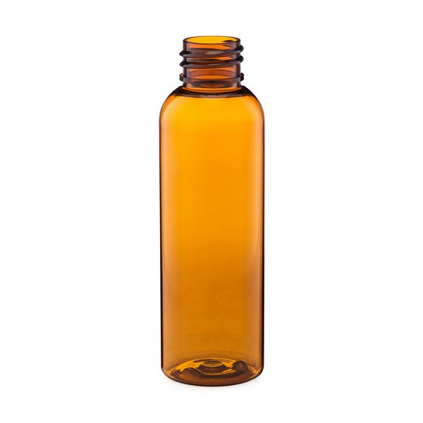 2 oz Amber PET Plastic Bullet Bottle (Cap Not Included)