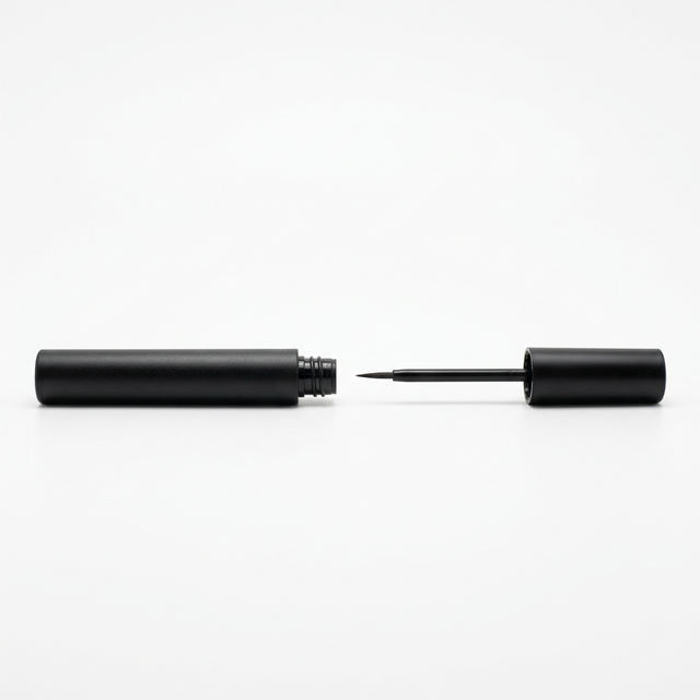 Matte Black PETG Plastic Tube with Eyeliner Wand & Wiper