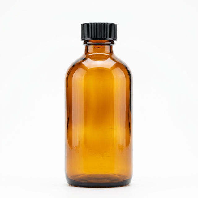 Glass Boston Round Bottles with Pulp & Vinyl Lined Phenolic Cap