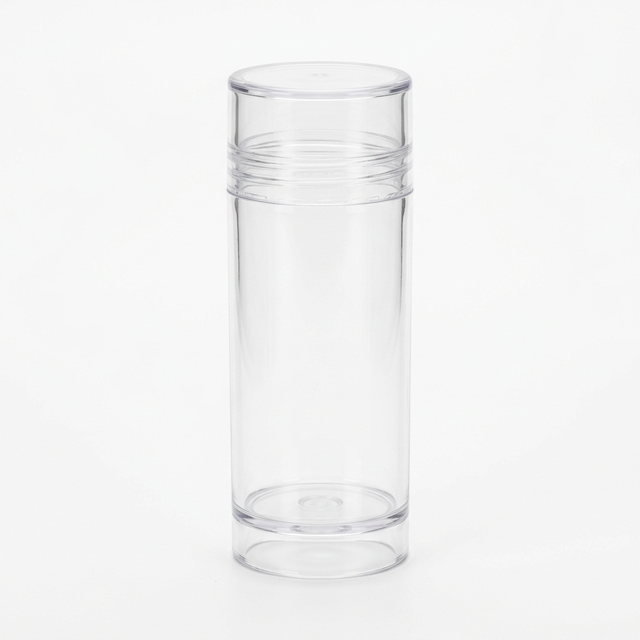 1 oz Clear Plastic Push-Up Solid Stick with Clear Screw Cap