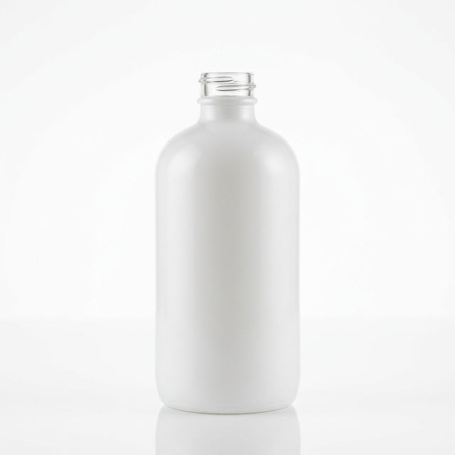 White Glass Boston Round Bottles