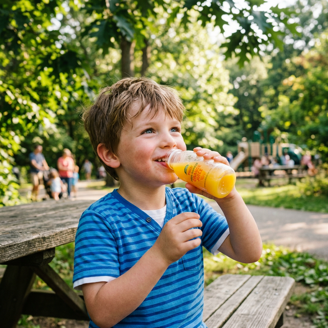 Child enjoying beverage
