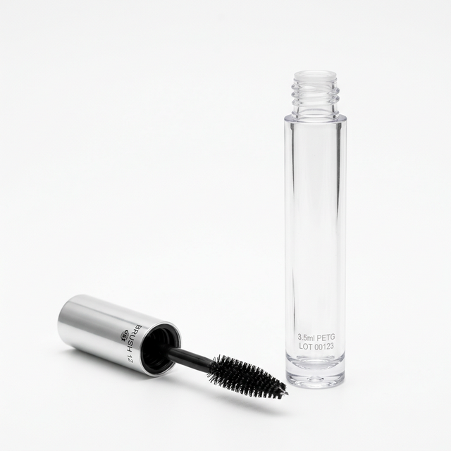 3.5 ml Clear PETG Plastic Mascara Tube with Brush & Wiper