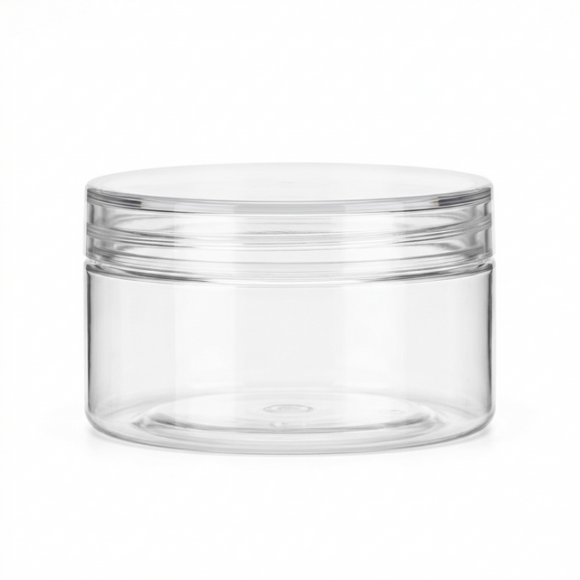 PET-PET Plastic Low Profile Jars with Flat Cap