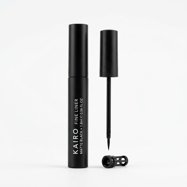 Matte Black PETG Plastic Tube with Eyeliner Wand & Wiper