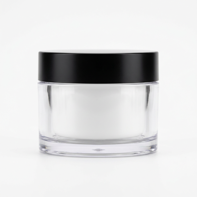 2 oz Clear PET Plastic Straight Base Double Wall Jars with Smooth Cap