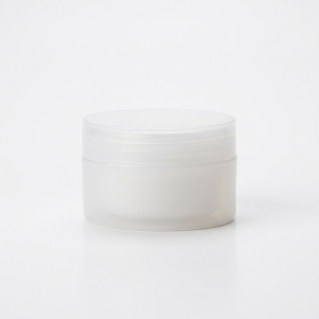 Natural PP Plastic Low Profile Jar with Natural Cap